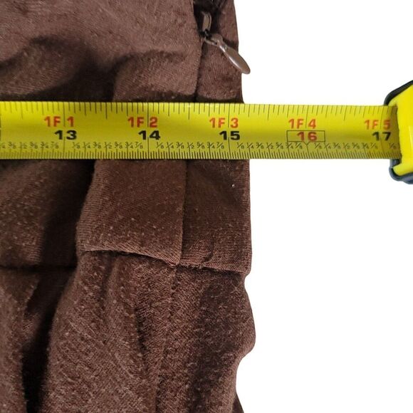 Jonathan Martin Vintage 80's Ruffle Tiered Brown Skirt Size M - Picture 7 of 8